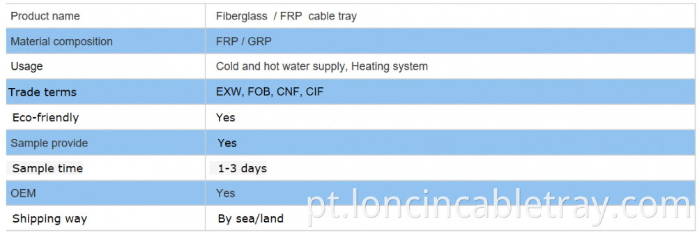 Fiberglass Cable Tray Table